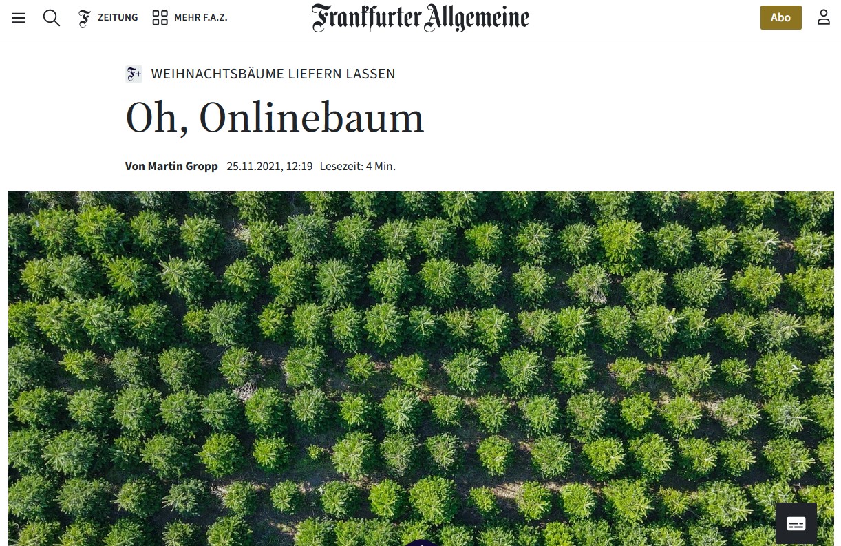 Weihnachtsbaumland im Bericht von der Frankfurter Allgemeinen Zeitung