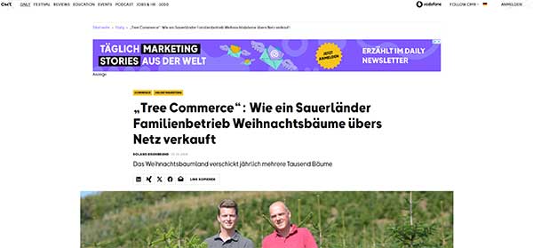 Online Marketing Rockstars berichten über das Weihnachtsbaumland.de